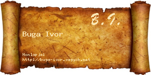 Buga Ivor névjegykártya
